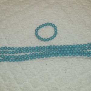 Pioneer Woman Turquoise Necklace & Bracelet Set